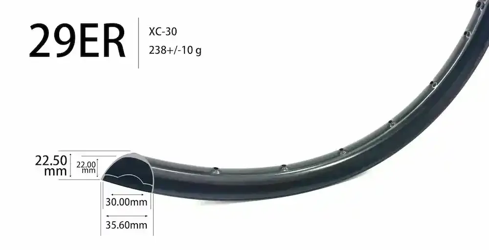 LightTravelCycling-MTBRim-XC30-238g-29er-Profile-XCClimbing