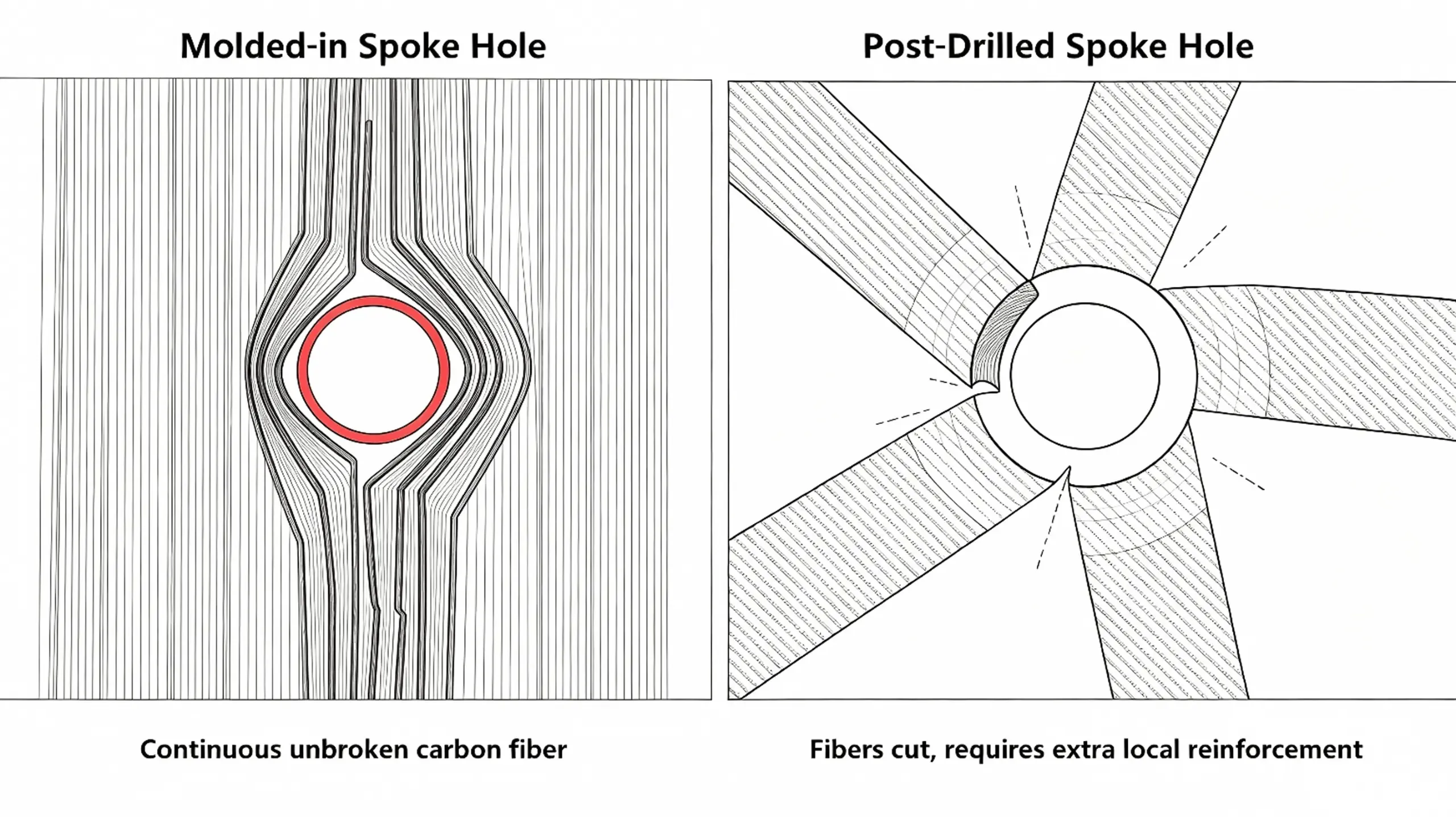 Molded-In vs Drilled Spoke Holes: What 350kgf of Pull-Out Data Shows – Light Travel Cycling